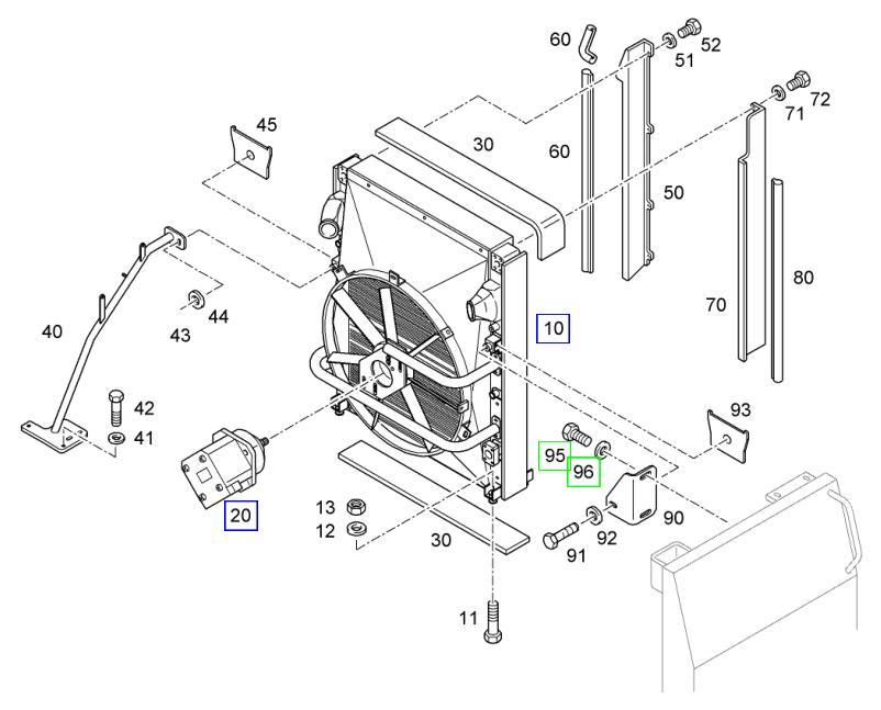 Комбинированный радиатор 10475795 Установка вентилятора 9899509 Оригинальная запчасть Liebherr