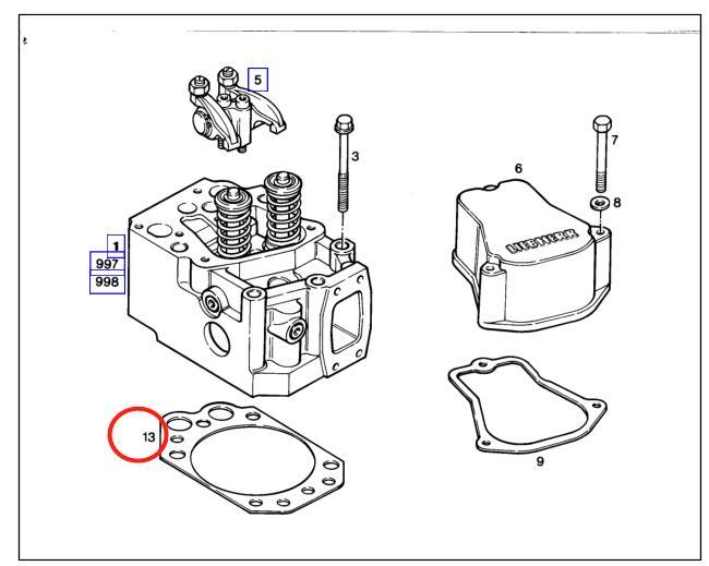 9277662 Прокладка головки блока цилиндров Дизельный двигатель Foe Liebherr D926 D936 D946 Запасные части двигателя